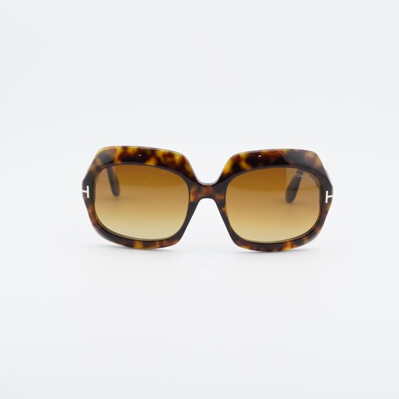 Tom Ford Ren FT1155 52F Sunglasses Havana Square Frame, Brown Lenses main image 6
